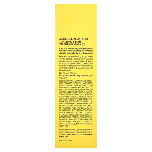 Medicube Kojic Acid Turmeric Night Wrapping Mask | قناع ليلي لتوحيد لون البشرة Medicube Kojic Acid Turmeric Night Wrapping Mask | قناع ليلي لتوحيد لون البشرة