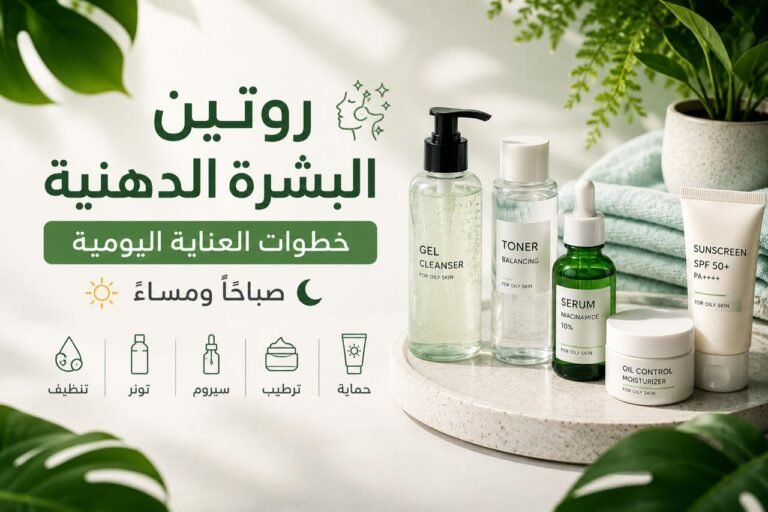 روتين البشرة الدهنية صباحا ومساء